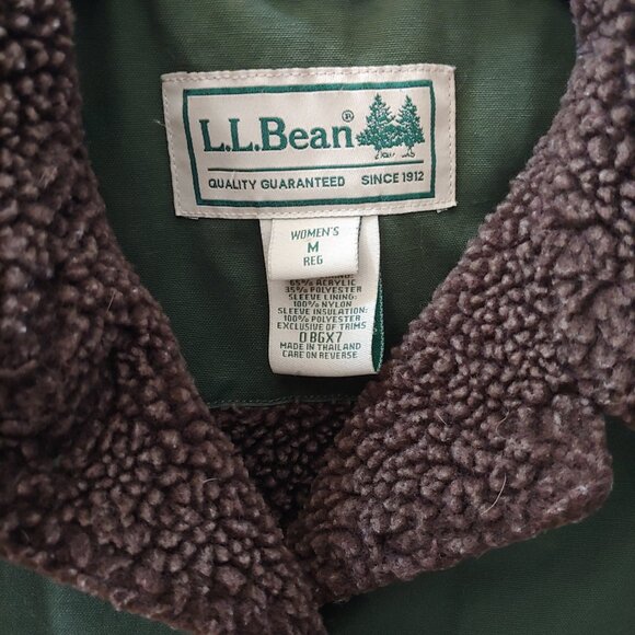 LL Bean Jacket Womens Medium Sherpa Lined Barn Field Chore Coat Canvas - Picture 4 of 8